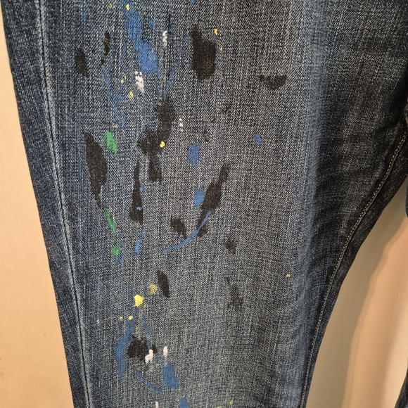 Ralph Lauren Paint Splatter Girlfriend Jeans - Size 14 - Picture 5 of 10